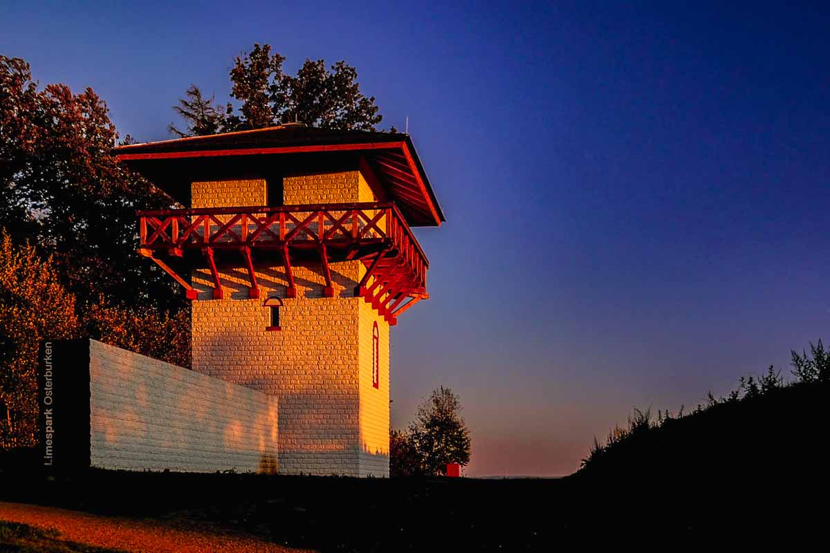 Limesturm bei Osterburken im Sonnenuntergang